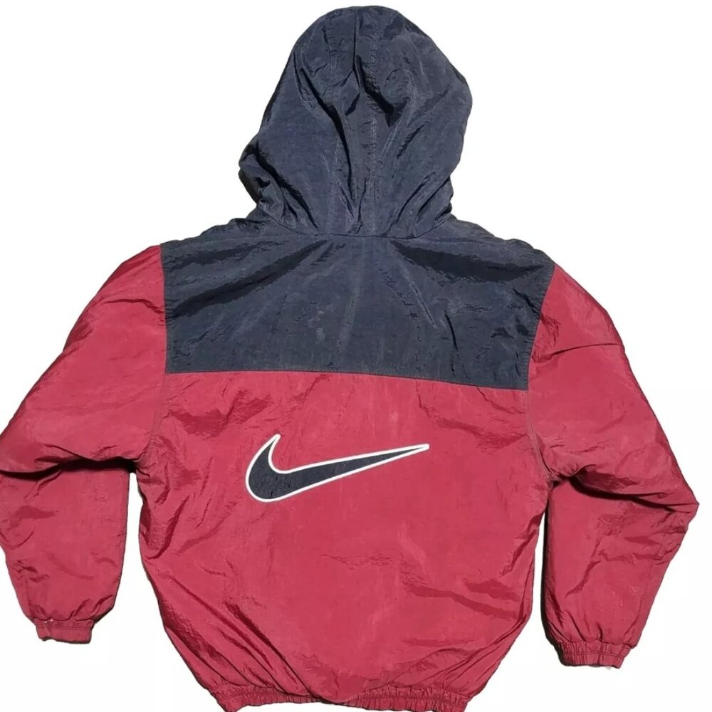 Nike Jacket Vintage Maroon Black Swoosh XL